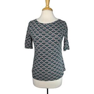 BODEN Don’t Call Me A Lightweight Tee Green Pink Floral Sz Medium Cotton #WO131